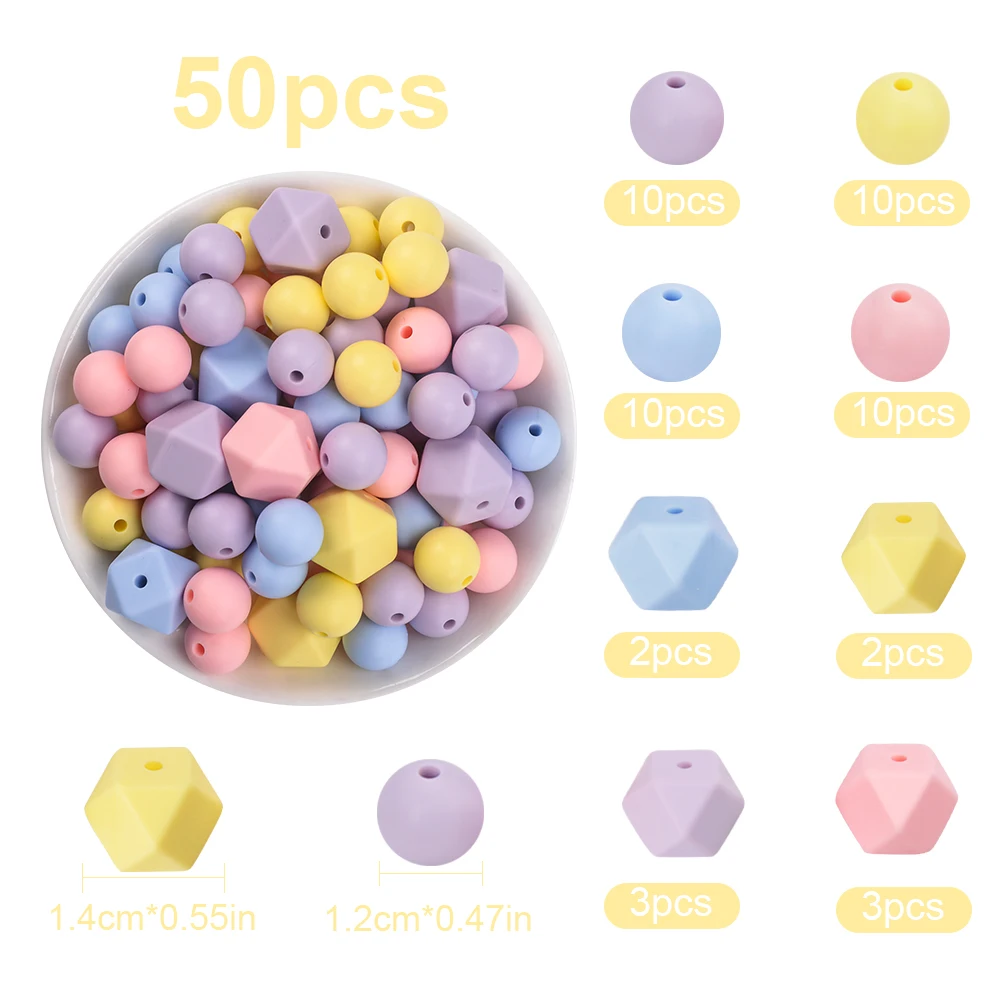 LOFCA Cuentas hexagonales de silicona para cadena de chupete - imagen 2