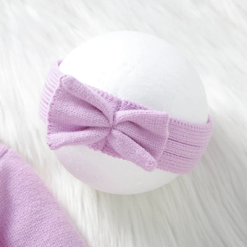 Pelele de invierno para recién nacida con cuello vuelto morado - imagen 3