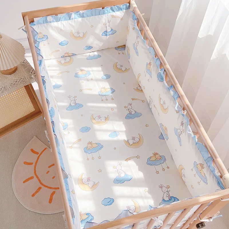 Pack parachoques acolchados de algodón lavable para cuna de bebé – Estilo infantil - imagen 3