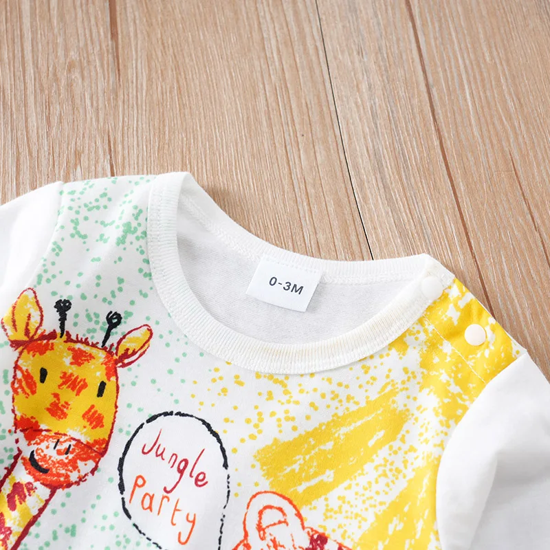 Pelele recién nacido de manga larga con estampado animal para bebé - imagen 2