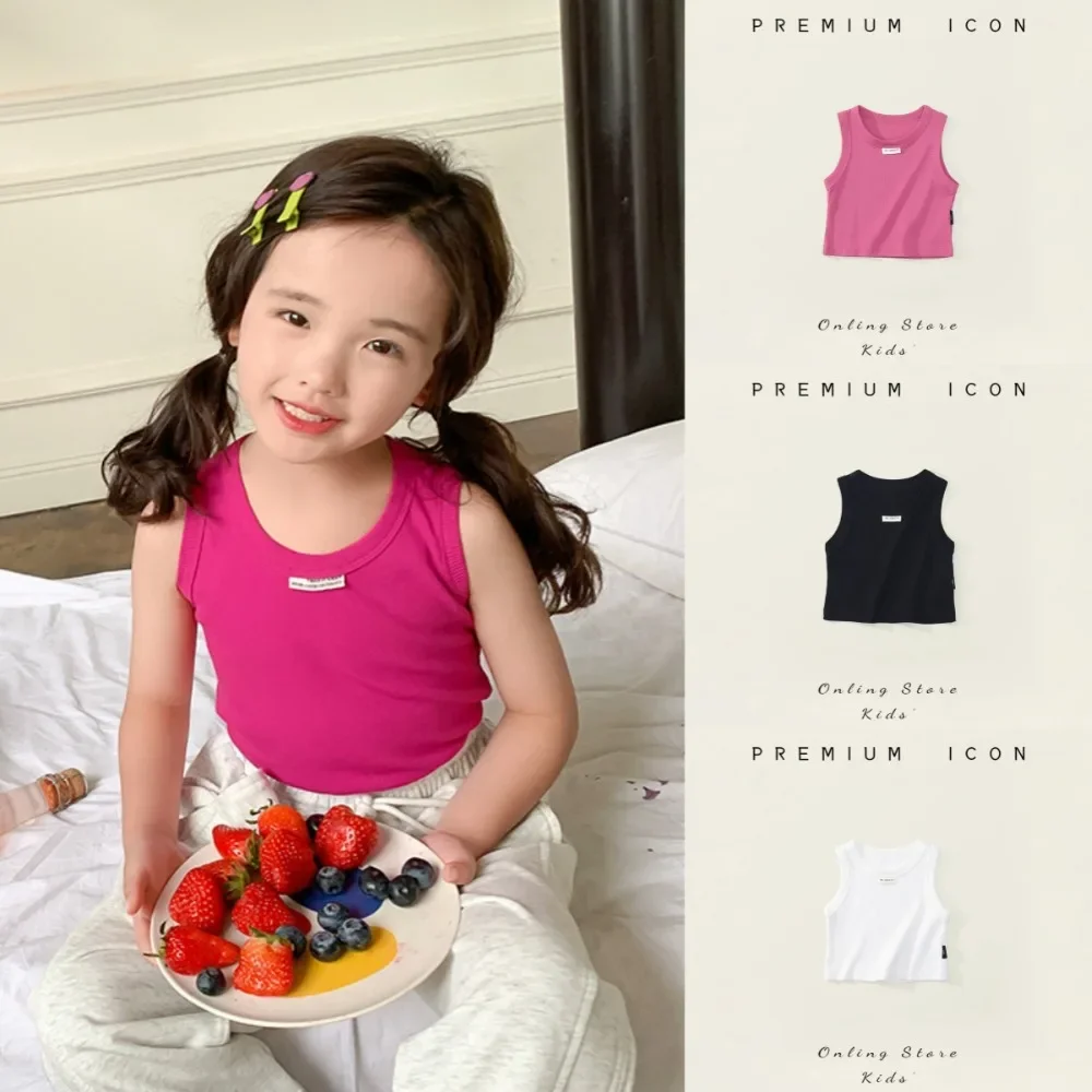 Camiseta sin mangas de algodón para niños, verano, costuras planas - imagen 4