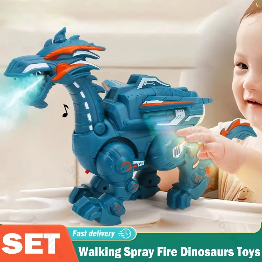 Juguete dinosaurio eléctrico interactivo con sonido y luz