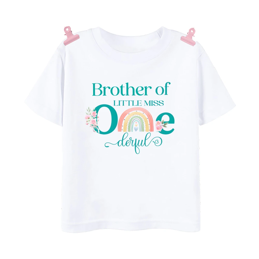 Miss One Derful Camiseta arcoíris para niña de algodón suave y cómoda - imagen 4