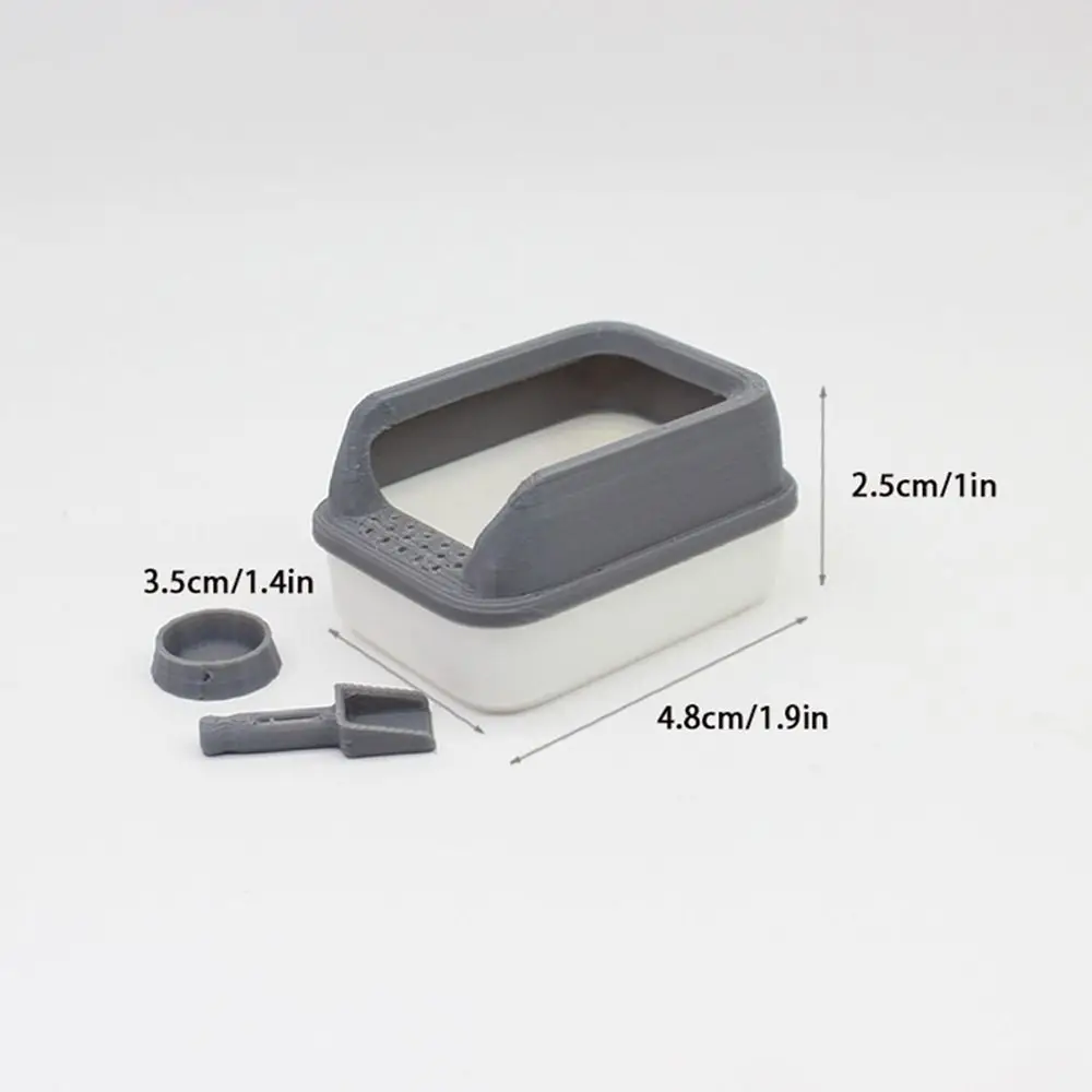 Accesorios mini de caja de arena y pala para casa de muñecas