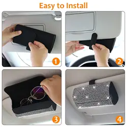 Estuche organizador para gafas solares de coche con pedrería