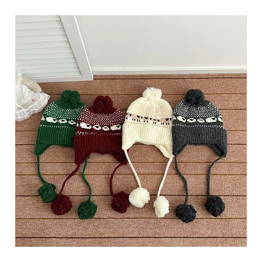 MILANCEL gorro de invierno punto cálido para niños con oveja - imagen 4
