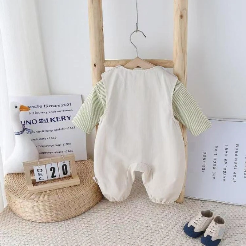 Conjunto de pelele bebé Caterpillar, top a rayas y pantalón largo - imagen 3