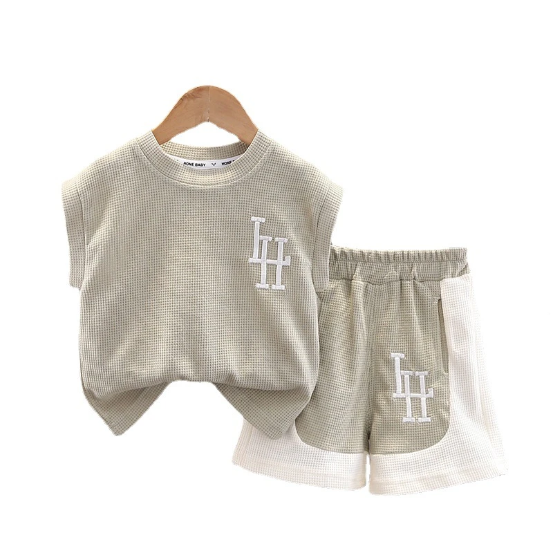 Conjunto verano para bebé niño: chaleco sin mangas y shorts