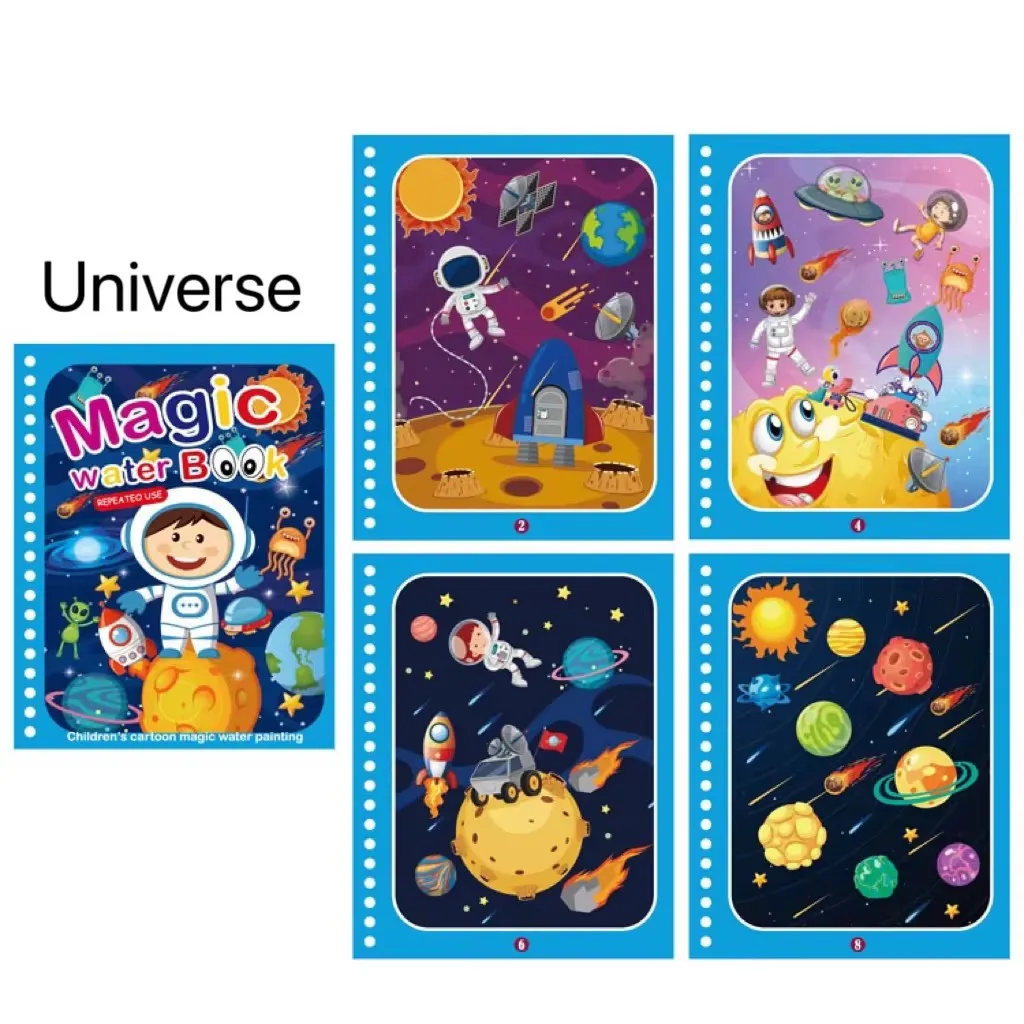 Libro para colorear reutilizable con pintura al agua y bolígrafo - imagen 3