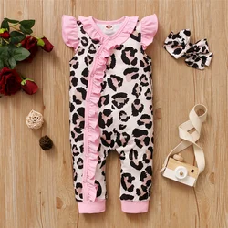 Mono leopardo para niña – Pelele suave con diadema