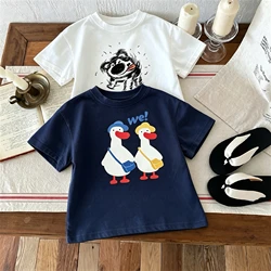 Camiseta niño cuello redondo holgada de verano estilo coreano