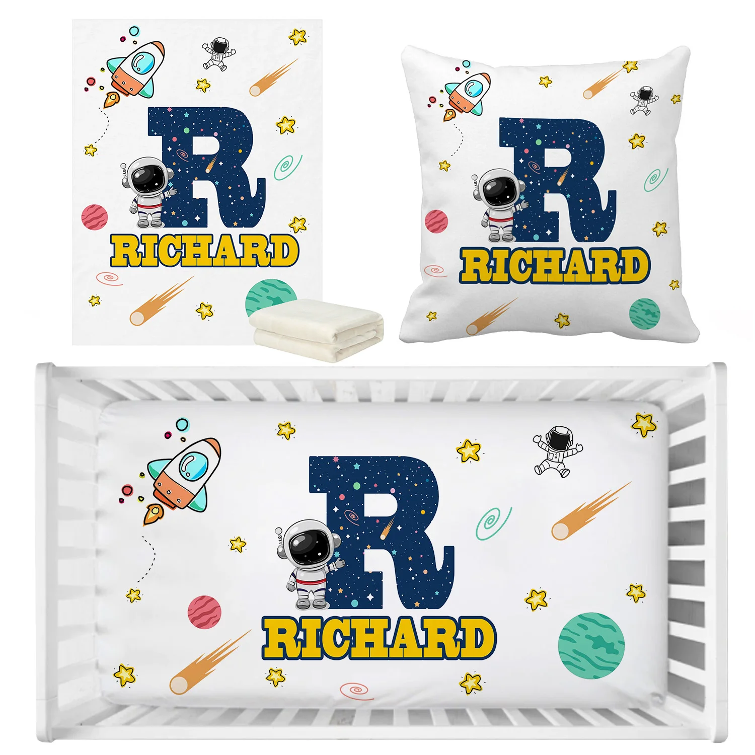 Ejemplo de personalización con nombre y diseño espacial