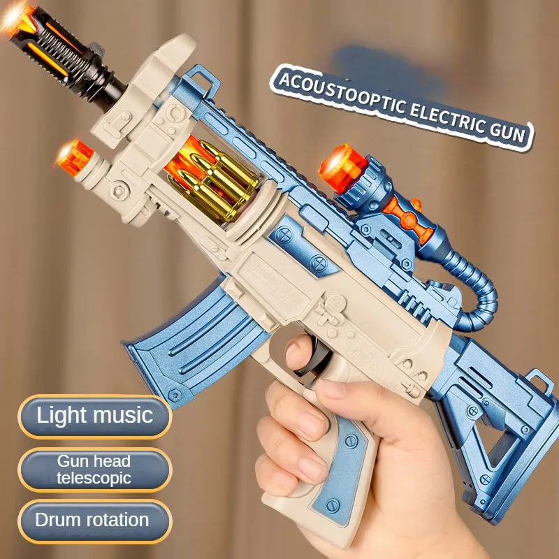 Pistola eléctrica de juguete con luces y sonido para niños