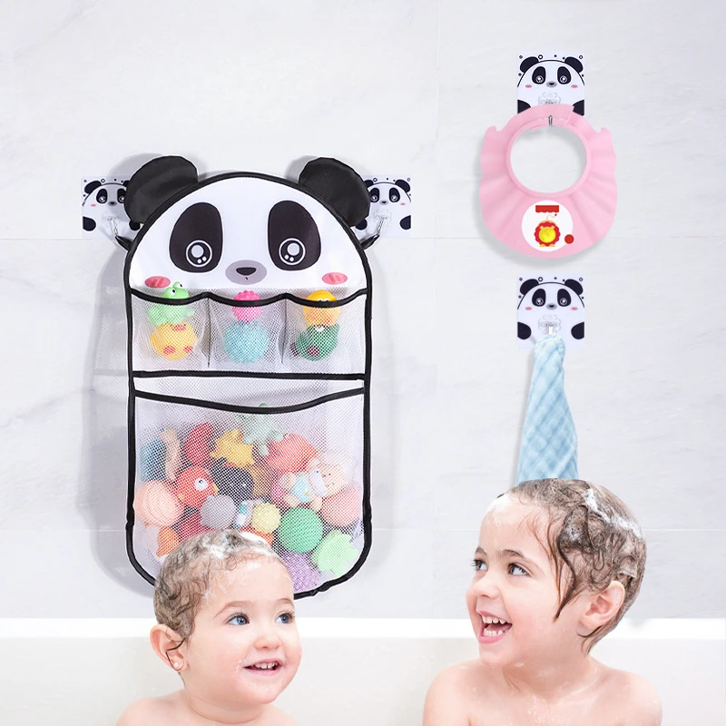 Cesta colgante de malla para juguetes baño bebé