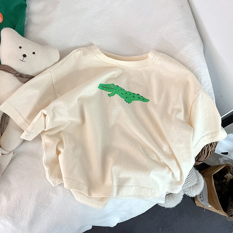 Camiseta sencilla para niñas y niños con estampado colorido