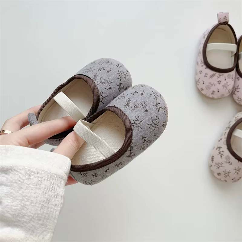 Zapatos de bebé princesa floral para niña – Suela blanda antideslizante