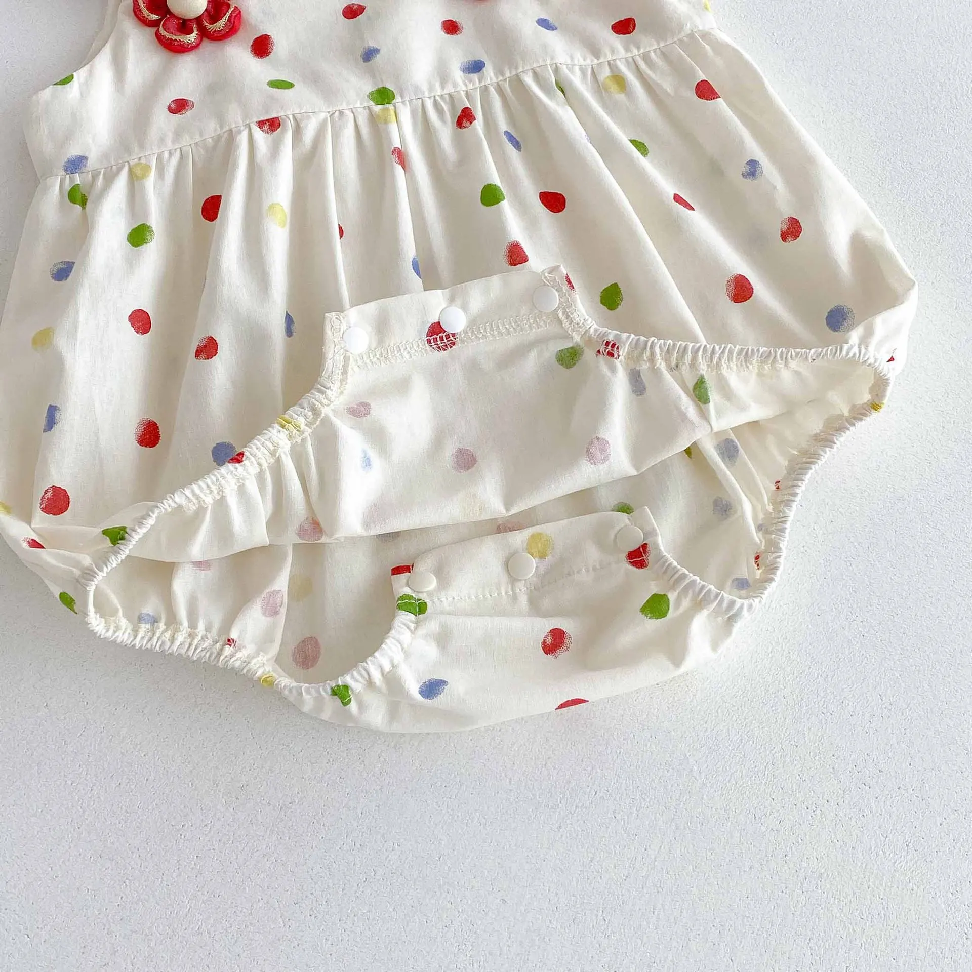 Mono de verano con lunares coloridos para bebés niñas pequeñas - imagen 3