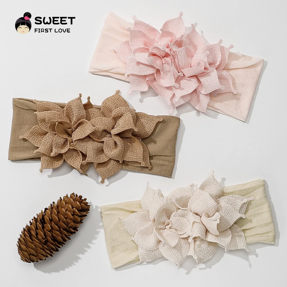 Diadema floral de nailon suave para bebé niña recién nacida - imagen 3