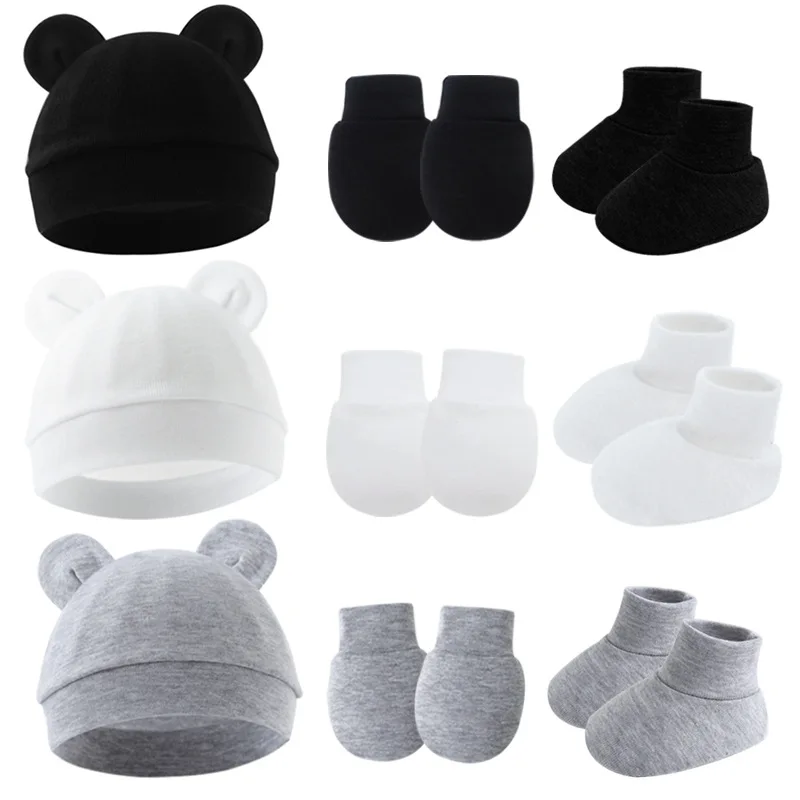 Pack recién nacido: gorro, manoplas y calcetines de algodón - imagen 3