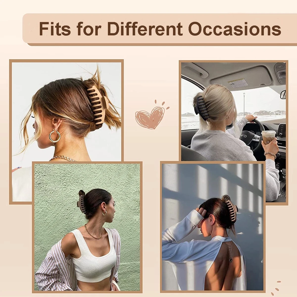 Pinzas geométricas mate para el cabello – Horquillas modernas para niñas - imagen 2