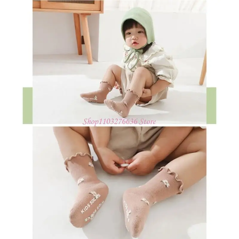Calcetines con volantes elásticos para niñas suaves interior y exterior