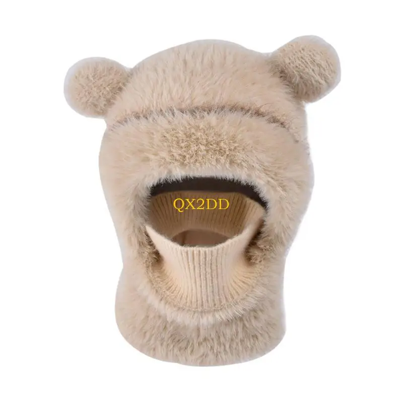 QX2D Gorro bufanda a prueba de viento para niños con pompón unisex - imagen 4