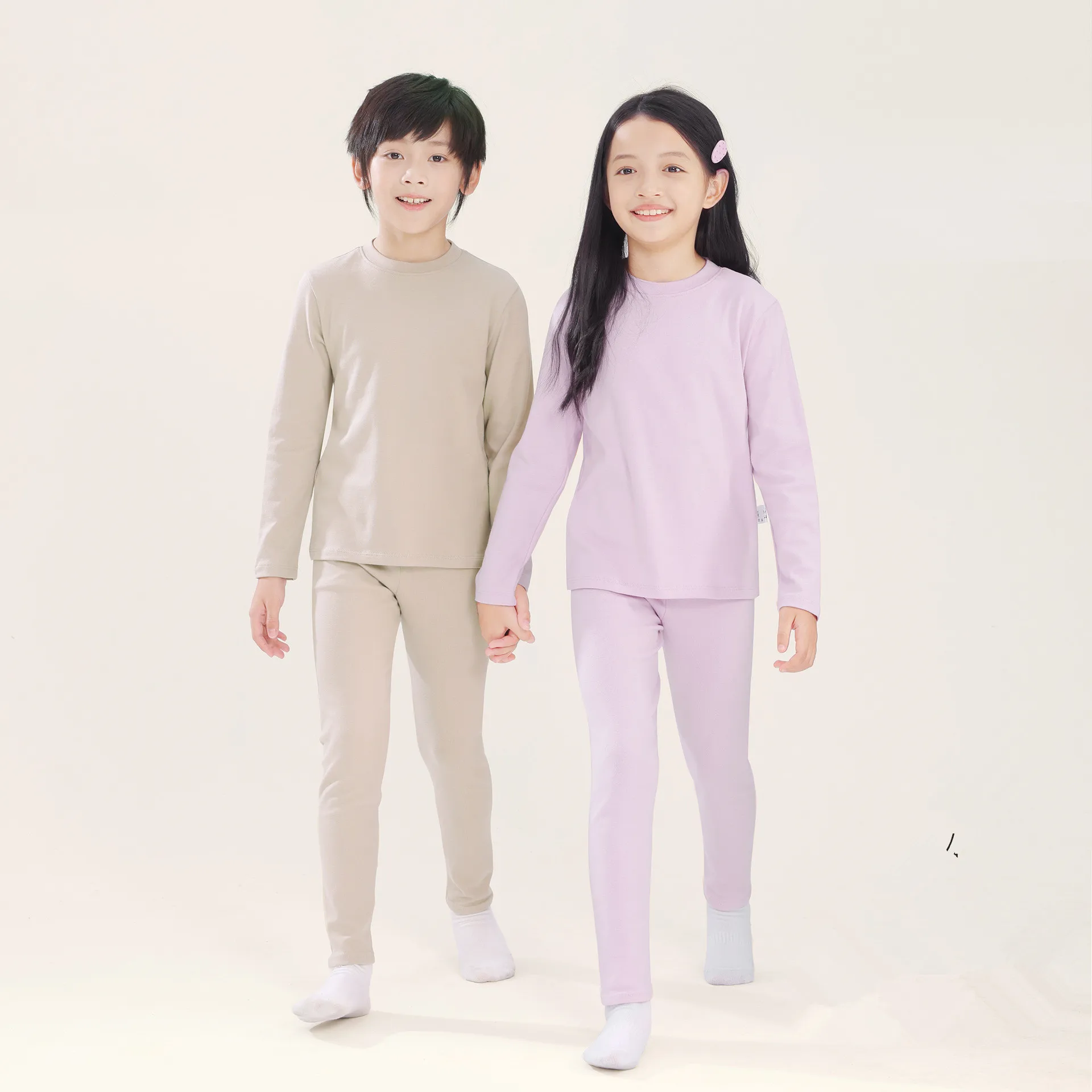 Pijama de algodón manga larga suave cómodo para niño y niña otoño - imagen 5