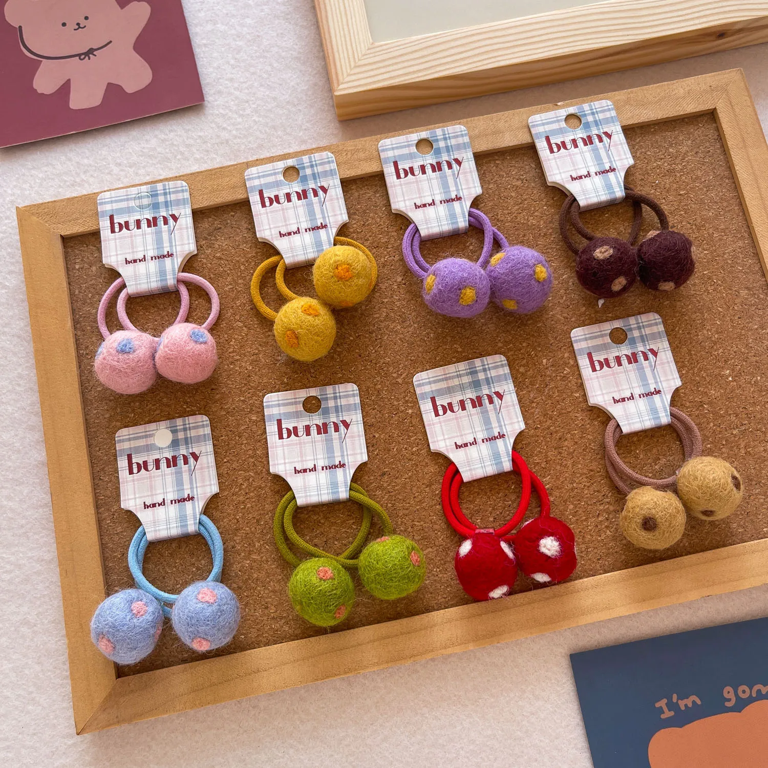 Diademas para bebé con bola de fieltro colorida, estilo coreano kawaii - imagen 4