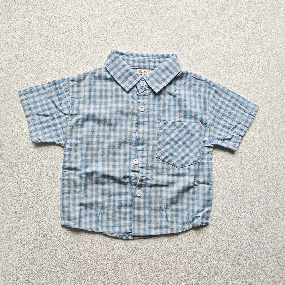 Conjunto infantil verano con camiseta polo y pantalón a cuadros para niño - imagen 4