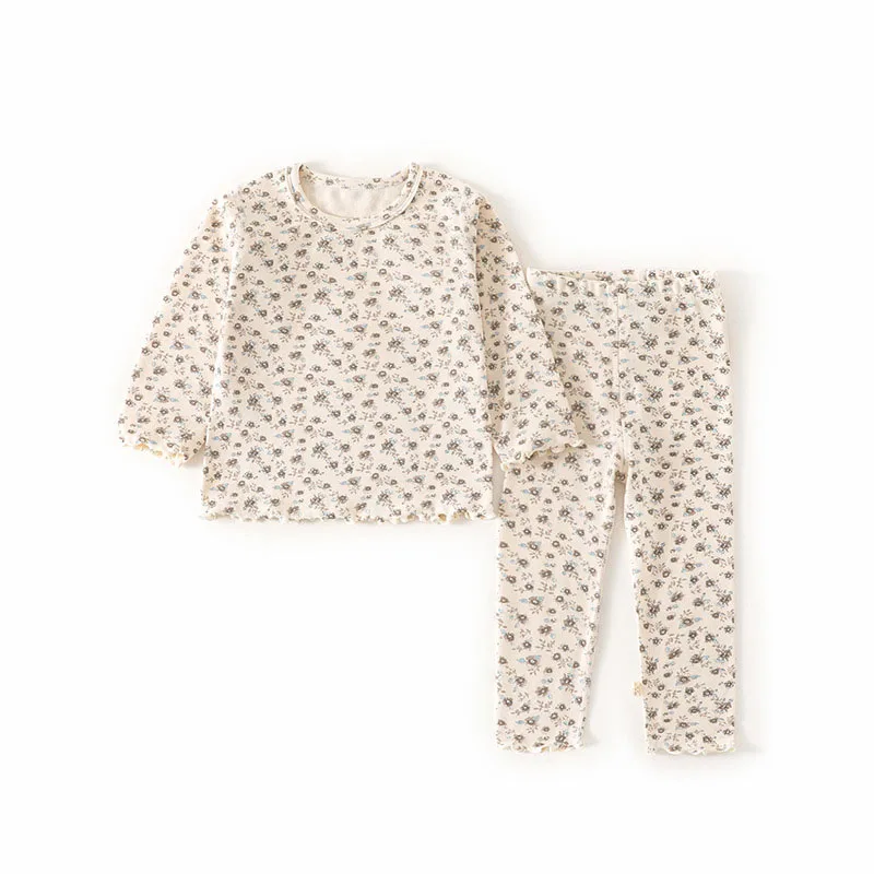 Conjunto floral para niña – Ropa suave de descanso 0-4 años