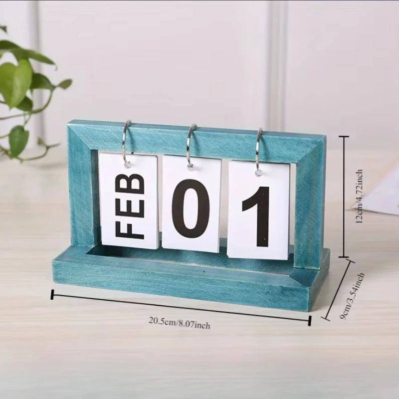 Calendario de escritorio en madera minimalista estilo INS para oficina - imagen 2