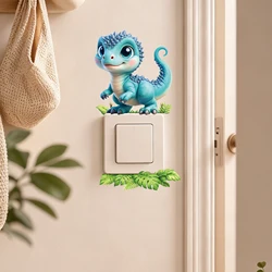 Vinilo decorativo 3D para interruptor de luz con dinosaurio