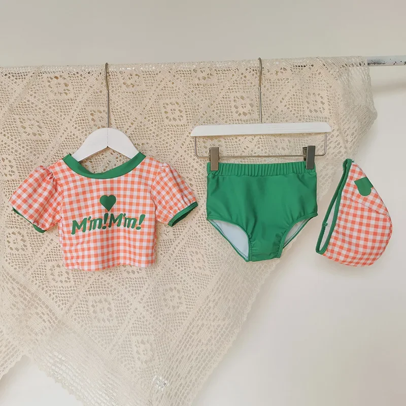 Gorro baño bebé niña con dos piezas traje playa dulce verano