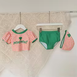 Gorro baño bebé niña con dos piezas traje playa dulce verano