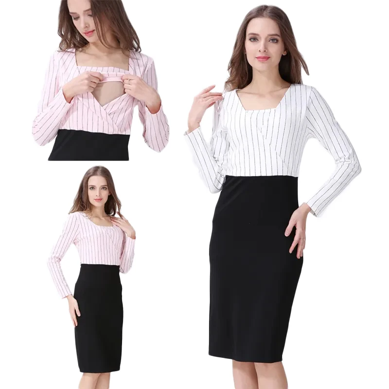 Vestido de lactancia embarazo holgado suave transpirable para otoño - imagen 4
