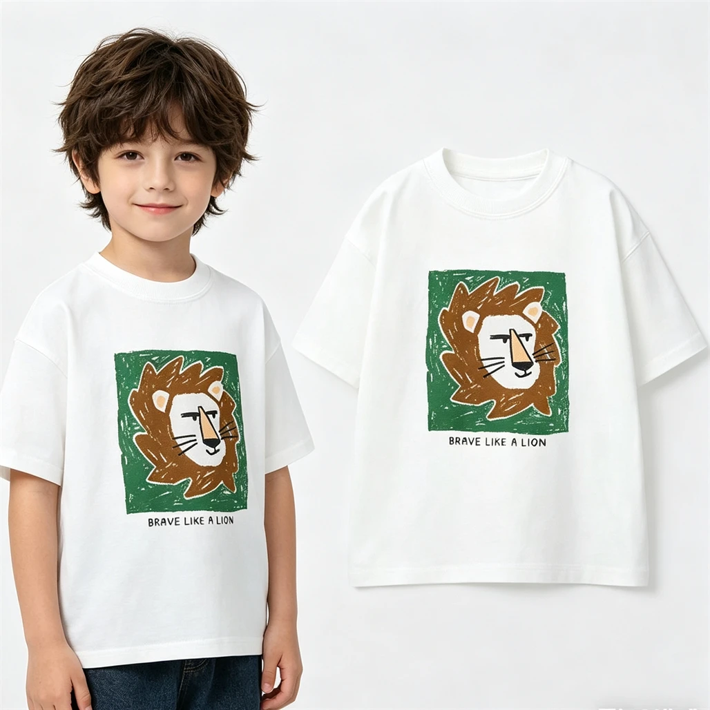 Camiseta de manga corta infantil con estampado animal - imagen 2