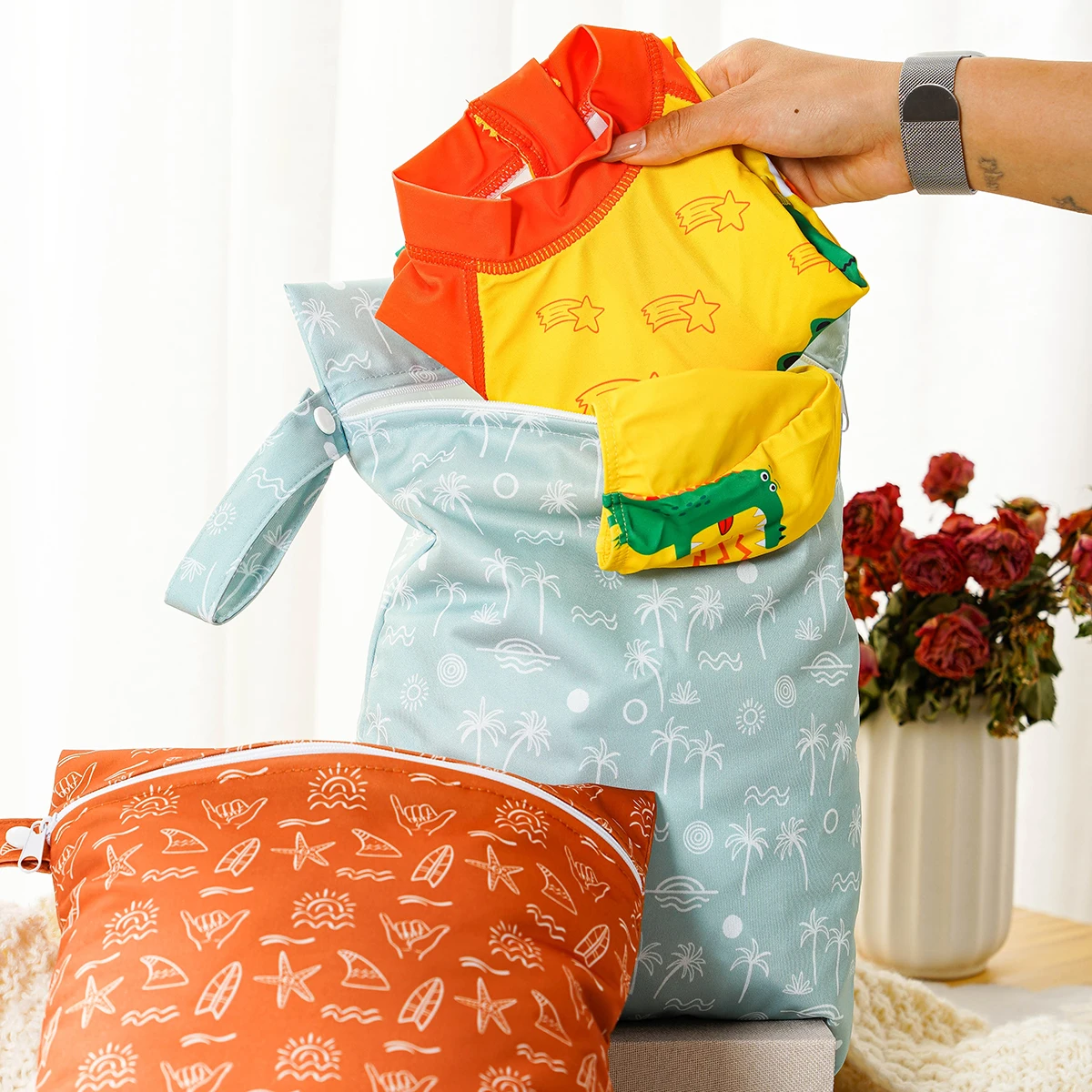 HappyFlute Bolsa organizadora de pañales impermeable lavable - imagen 3