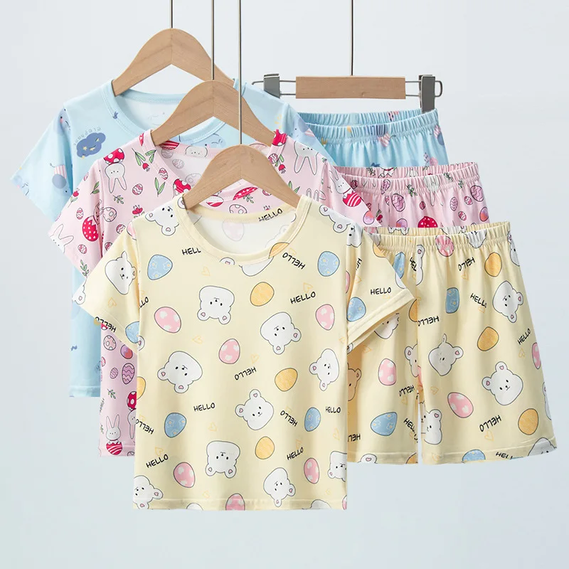 Pijama de verano infantil con pantalón corto y dibujos - imagen 3