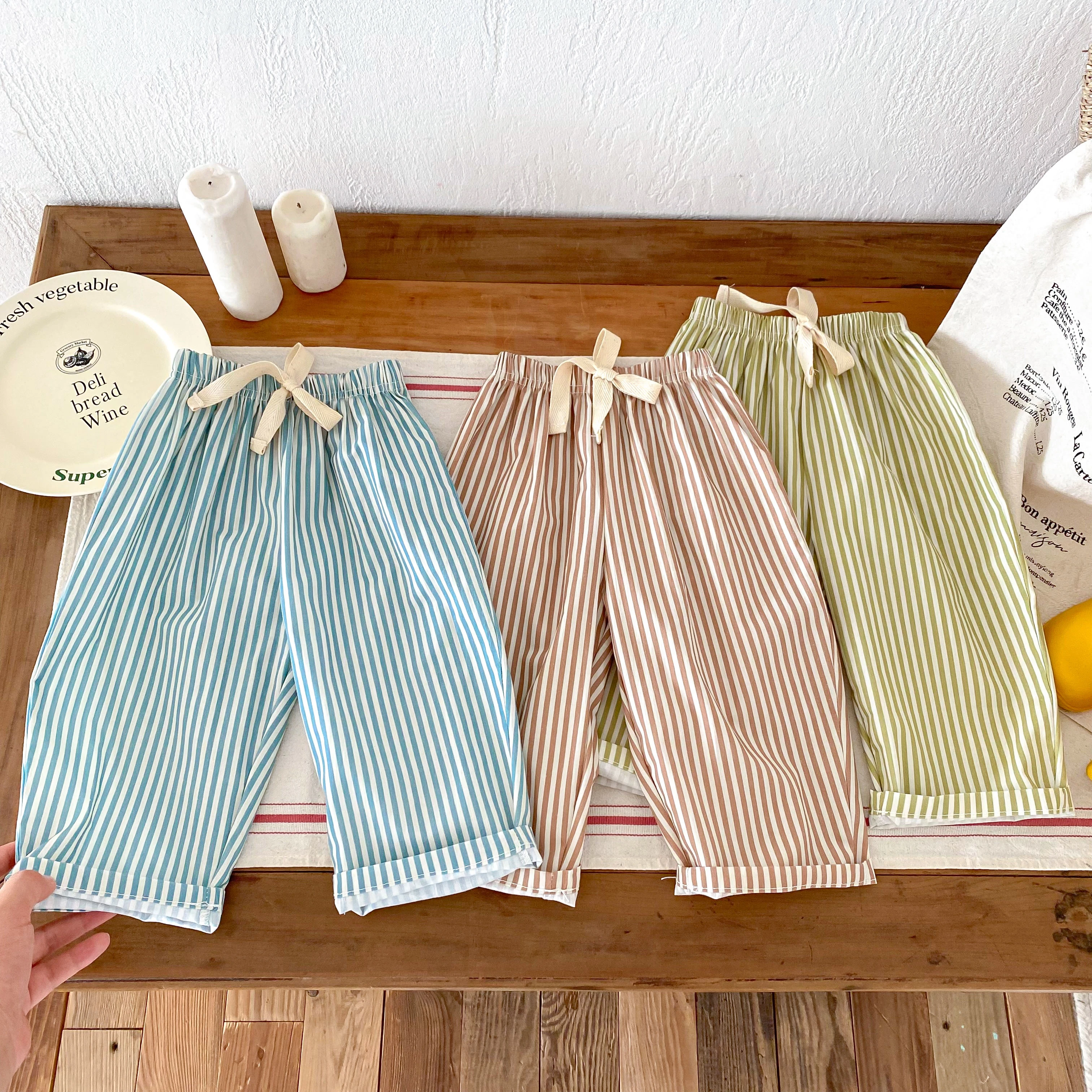 Pantalones bombachos a rayas de verano para niños y niñas