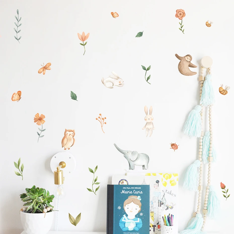 Calcomanías de vinilo para pared infantil con animales boho - imagen 4