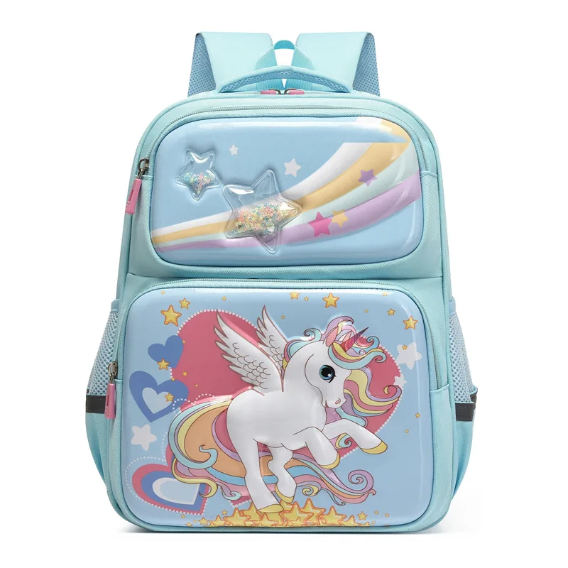 Mochila escolar unicornio impermeable con diseño arcoíris