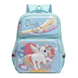 Mochila escolar unicornio impermeable con diseño arcoíris