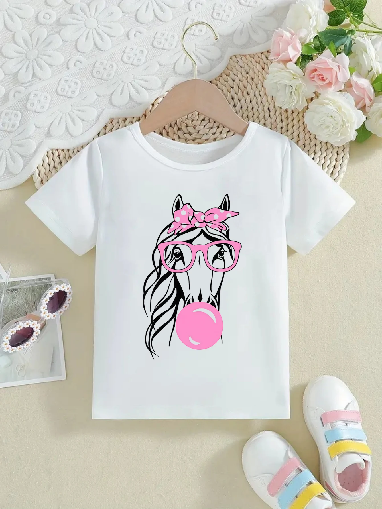 Camiseta de niña de verano con estampado gráfico tierno - imagen 5