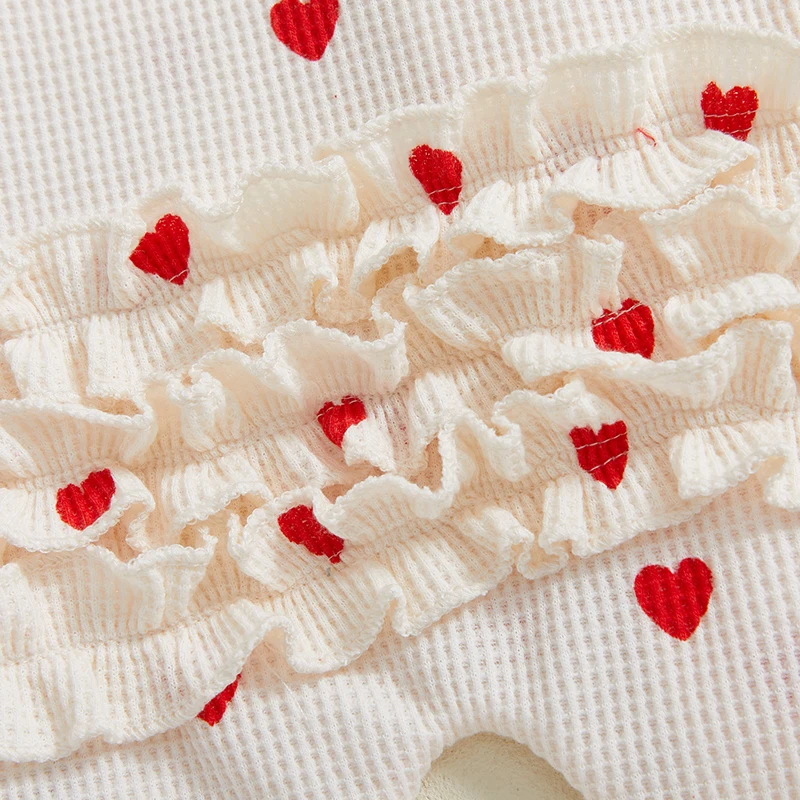 Tregren pijama mono de San Valentín para recién nacido con volantes - imagen 4