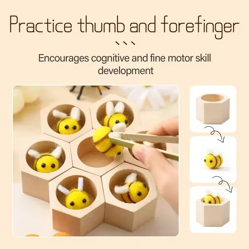 Colmenas apilables de madera para niños