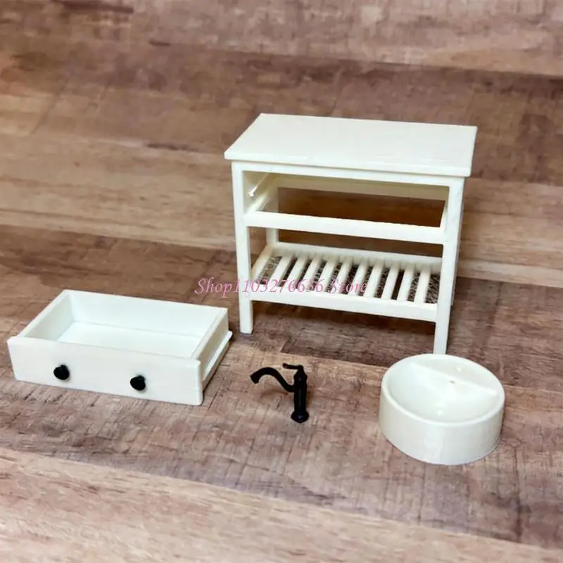 Fregadero de juguete miniatura plástico artístico para baño - imagen 2