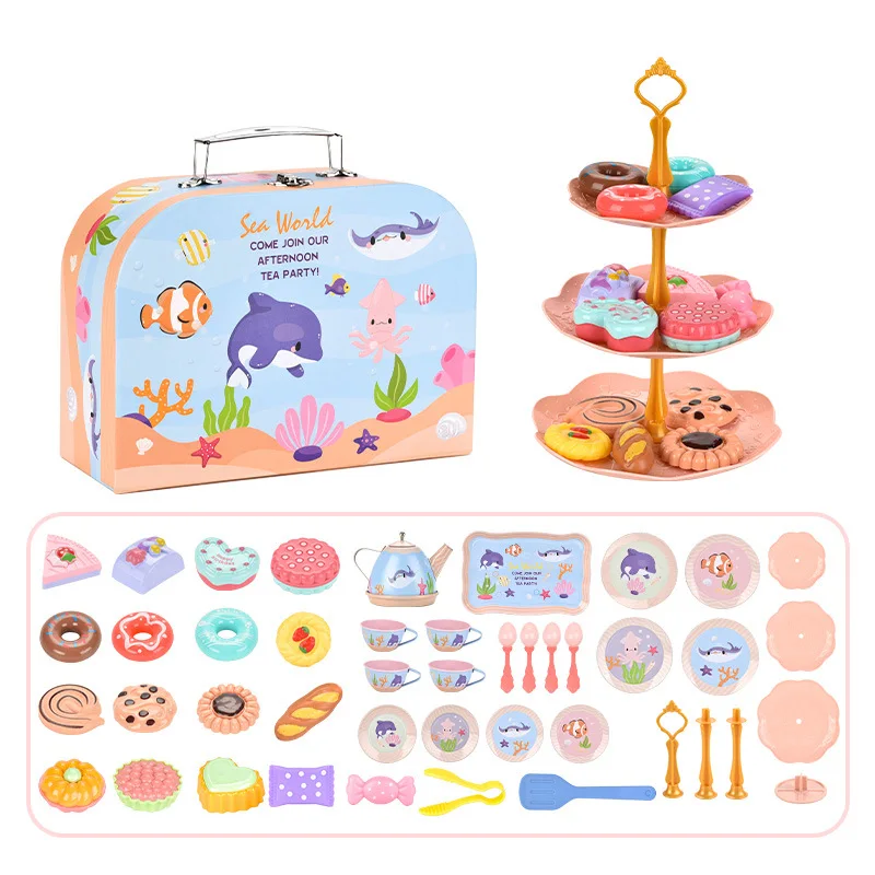 Juego té infantil hojalata para casa de juegos merienda postres - imagen 5