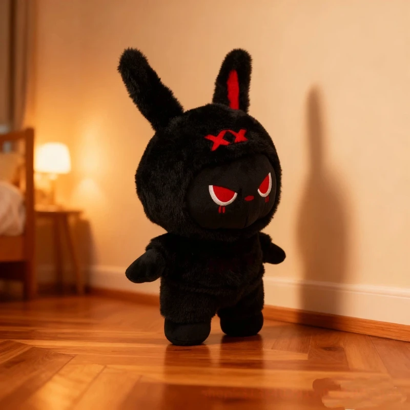 Peluche de conejito gótico oscuro para niños, regalo de Pascua - imagen 5