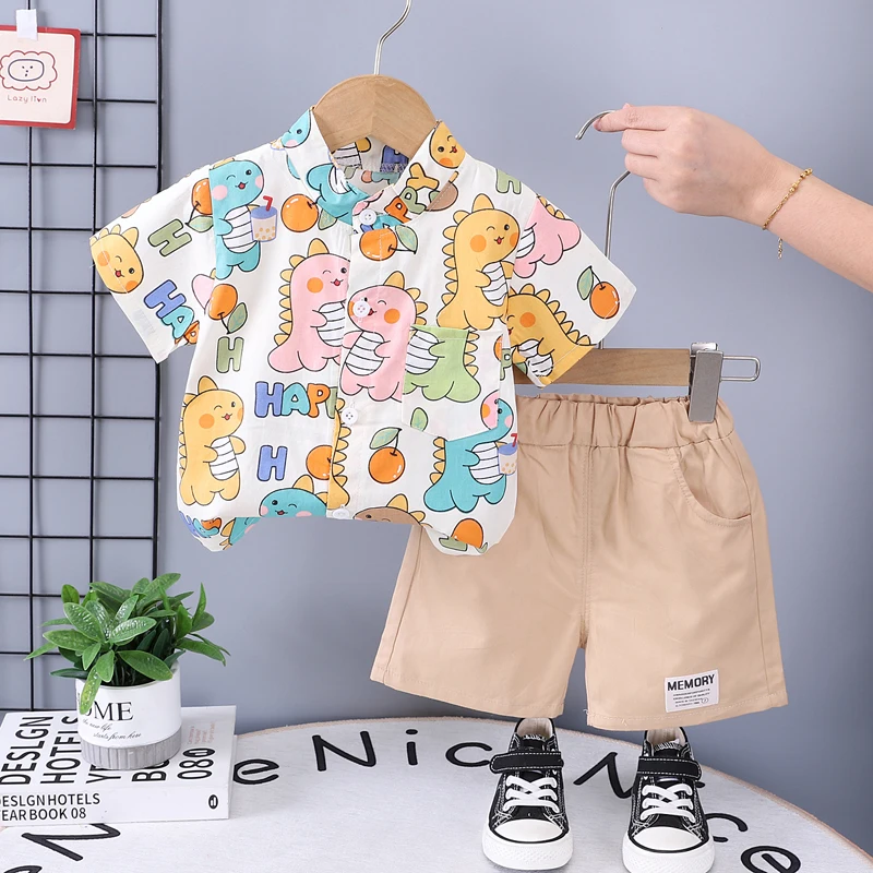 Conjunto verano bebé niño: camiseta y shorts de dibujos animados - imagen 3