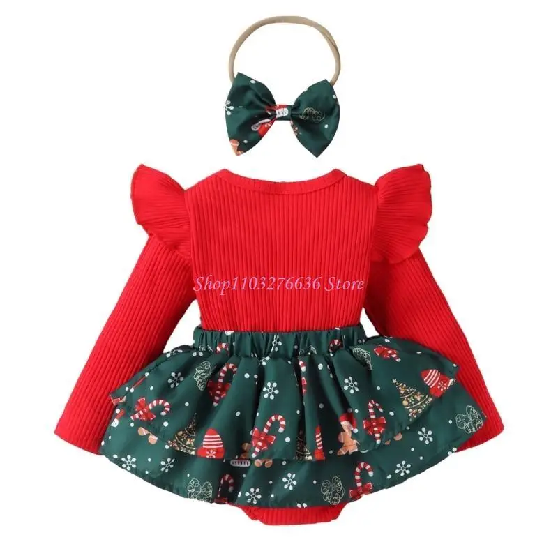 Mameluco navideño con diadema para bebé – look festivo - imagen 5